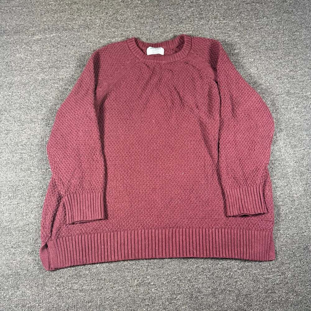Old Navy Textured Pullover Sweater Size L Burgundy